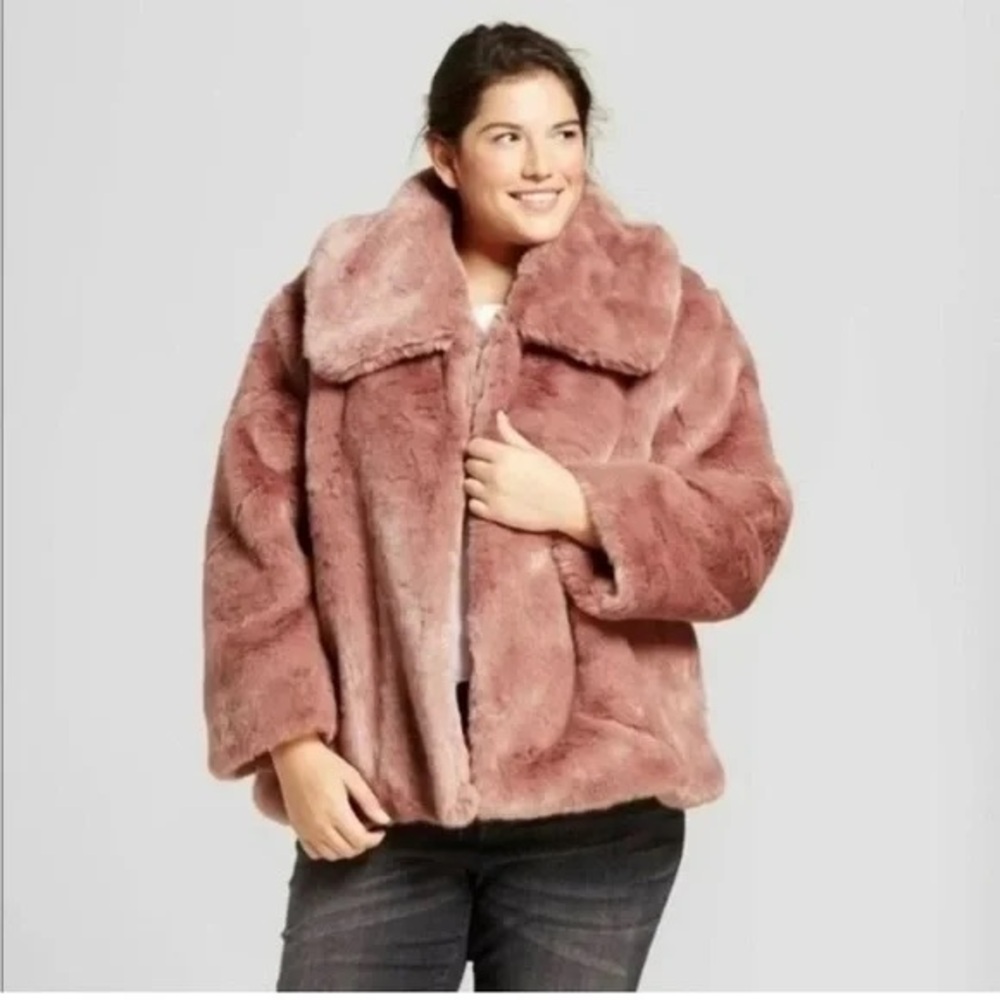 a new day Women's Teddy Jacket - Soft Pink Size 3X